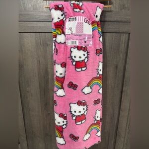 New Hello Kitty Colorful Cutie 50" x 70" Pink Rainbows Faux Fur Throw Blanket
